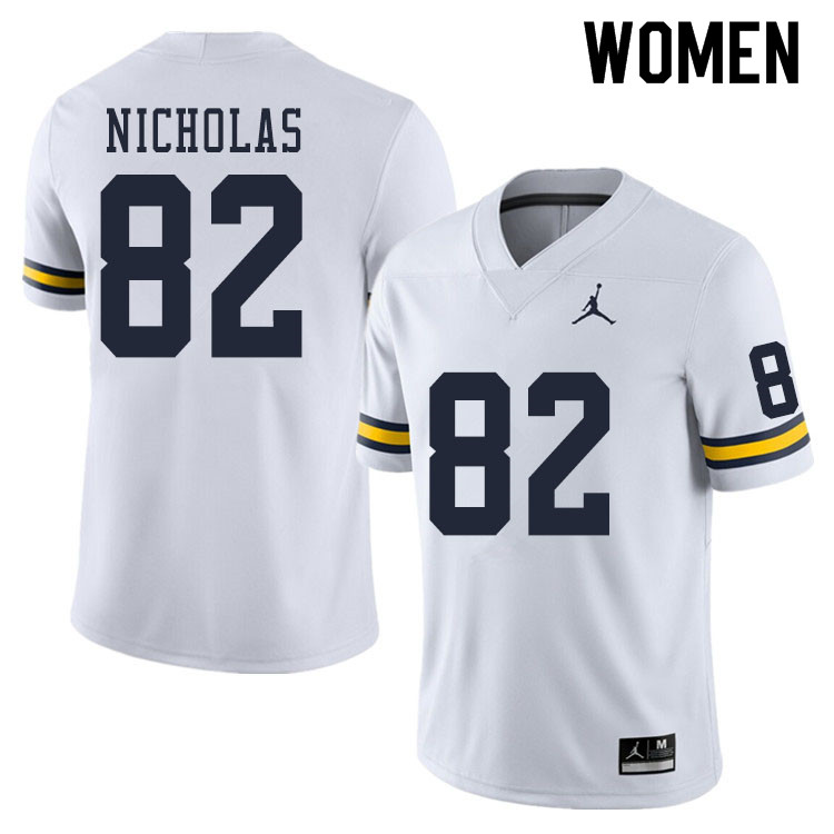 Women #82 Desmond Nicholas Michigan Wolverines College Football Jerseys Sale-White